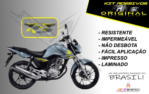 kit adesivo fan 160 2017 à 2021- modelo original(moto prata) - Imagem 2