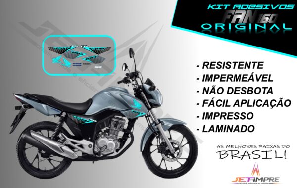kit adesivo fan 160 2017 à 2021- modelo original(moto prata) - Imagem 6