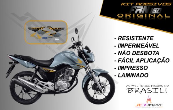 kit adesivo fan 160 2017 à 2021- modelo original(moto prata) - Imagem 13
