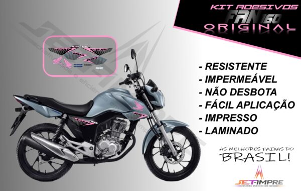 kit adesivo fan 160 2017 à 2021- modelo original(moto prata) - Imagem 14