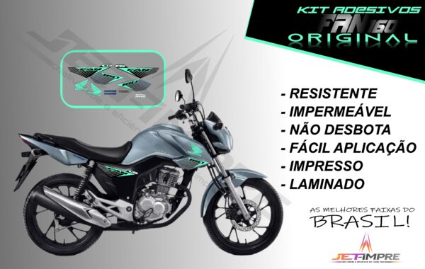 kit adesivo fan 160 2017 à 2021- modelo original(moto prata) - Imagem 16