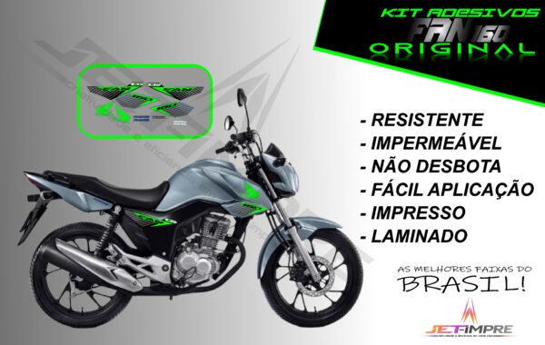 kit adesivo fan 160 2017 à 2021- modelo original(moto prata) - Imagem 18