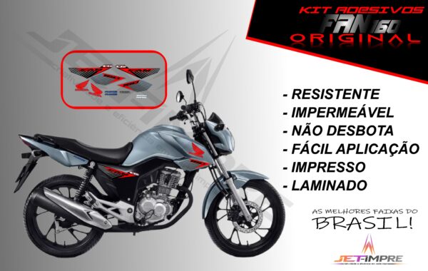 kit adesivo fan 160 2017 à 2021- modelo original(moto prata) - Imagem 19