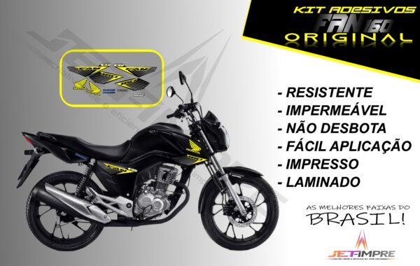 kit adesivo fan 160 2017 à 2021- modelo original(moto preta) - Imagem 2