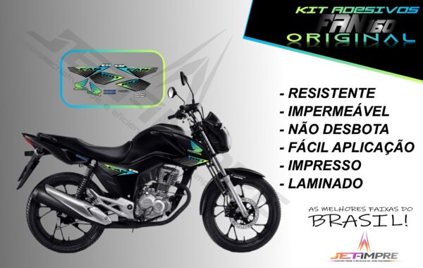 kit adesivo fan 160 2017 à 2021- modelo original(moto preta) - Imagem 3