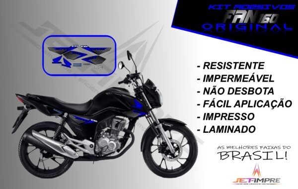 kit adesivo fan 160 2017 à 2021- modelo original(moto preta) - Imagem 4