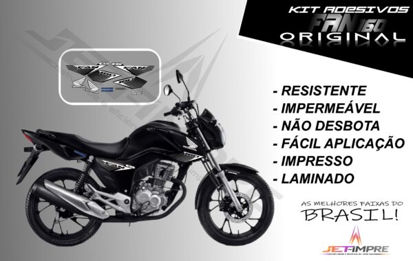 kit adesivo fan 160 2017 à 2021- modelo original(moto preta) - Imagem 5