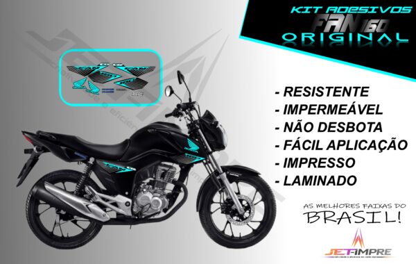 kit adesivo fan 160 2017 à 2021- modelo original(moto preta) - Imagem 6