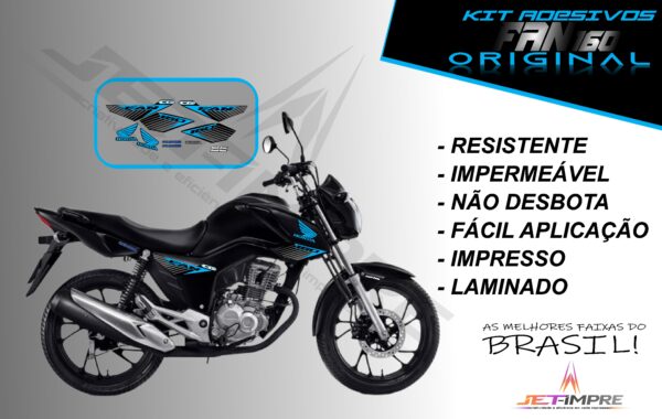 kit adesivo fan 160 2017 à 2021- modelo original(moto preta) - Imagem 7