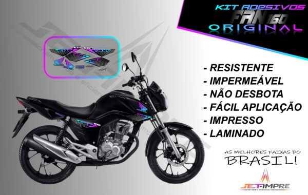 kit adesivo fan 160 2017 à 2021- modelo original(moto preta) - Imagem 9