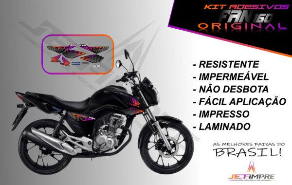 kit adesivo fan 160 2017 à 2021- modelo original(moto preta)