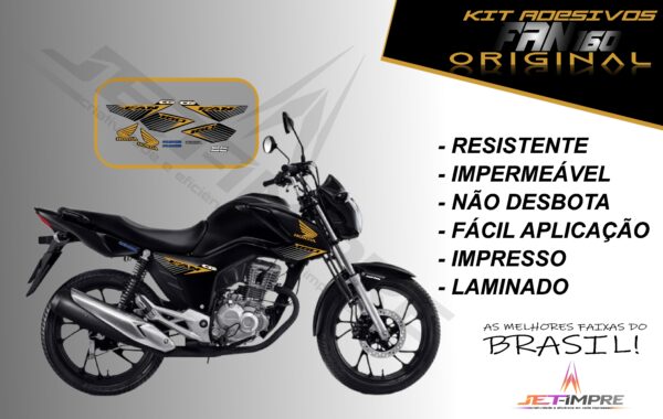 kit adesivo fan 160 2017 à 2021- modelo original(moto preta) - Imagem 13