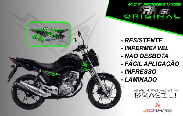 kit adesivo fan 160 2017 à 2021- modelo original(moto preta) - Imagem 18