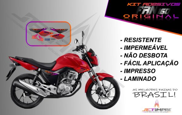 kit adesivo fan 160 2017 à 2021- modelo original(moto vermelha) - Imagem 10
