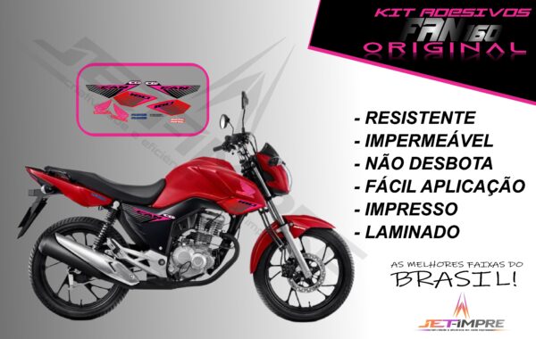 kit adesivo fan 160 2017 à 2021- modelo original(moto vermelha) - Imagem 12