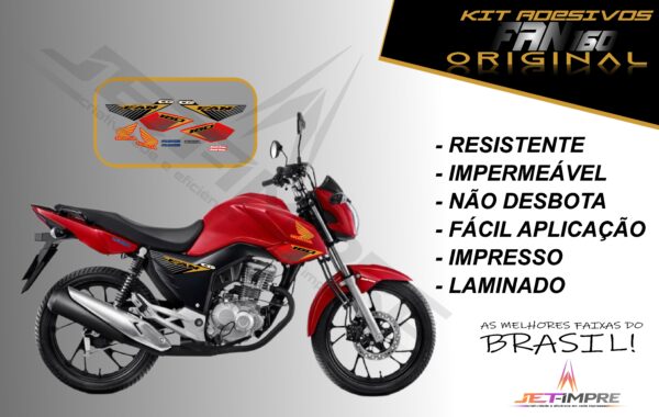 kit adesivo fan 160 2017 à 2021- modelo original(moto vermelha) - Imagem 13