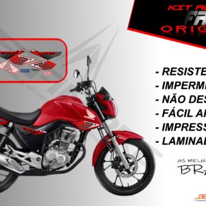 kit adesivo fan 160 2017 à 2021- modelo original(moto vermelha)