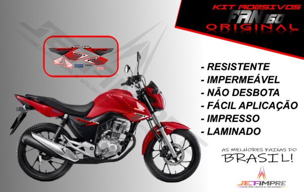 kit adesivo fan 160 2017 à 2021- modelo original(moto vermelha)