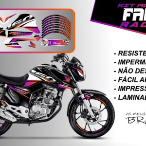 kit adesivos fan 160 2022-racing (moto preta)