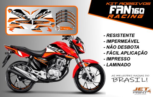 kit adesivos fan 160 2022-racing (moto vermelha) - Imagem 10