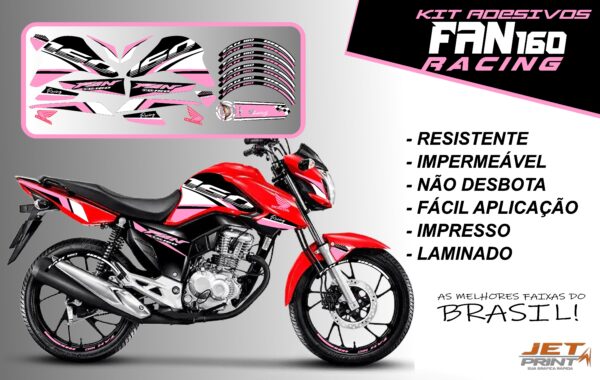 kit adesivos fan 160 2022-racing (moto vermelha) - Imagem 13