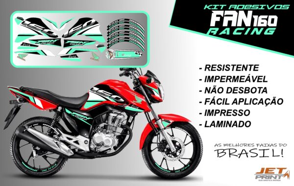 kit adesivos fan 160 2022-racing (moto vermelha) - Imagem 15