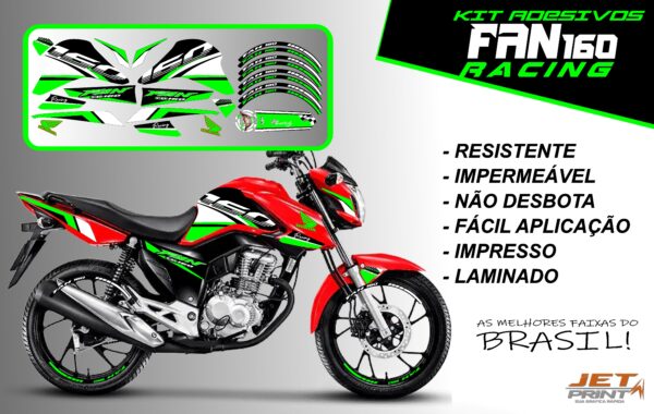 kit adesivos fan 160 2022-racing (moto vermelha) - Imagem 17