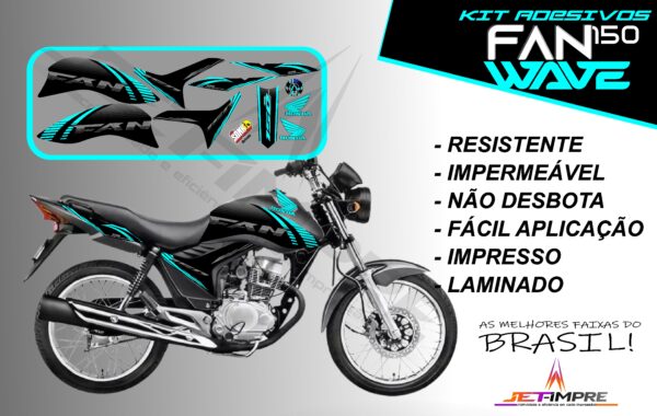 kit adesivos fan 150 2012 a 2013-wave (moto prata) - Imagem 6