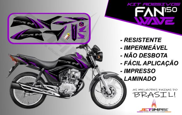 kit adesivos fan 150 2012 a 2013-wave (moto prata) - Imagem 15
