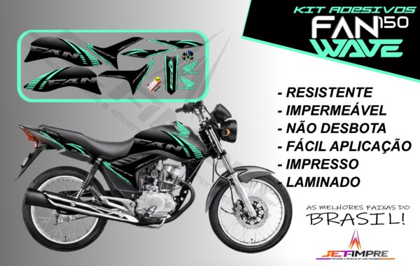 kit adesivos fan 150 2012 a 2013-wave (moto prata) - Imagem 16