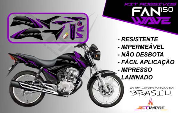 kit adesivos fan 150 2012 a 2013-wave (moto preta) - Imagem 14