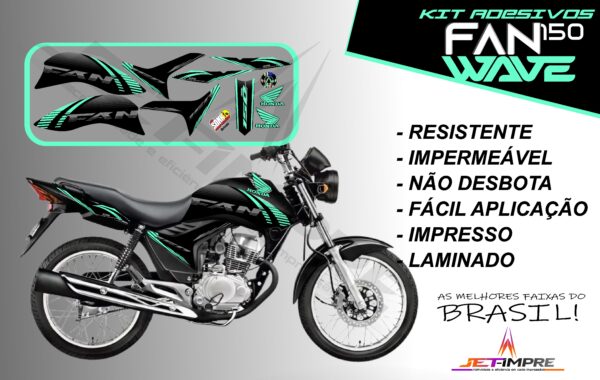 kit adesivos fan 150 2012 a 2013-wave (moto preta) - Imagem 15