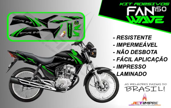 kit adesivos fan 150 2012 a 2013-wave (moto preta) - Imagem 17