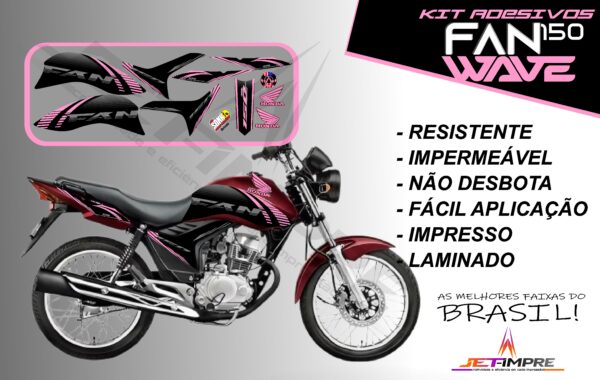 kit adesivos fan 150 2012 a 2013-wave (moto vermelho) - Imagem 14
