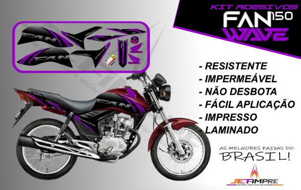kit adesivos fan 150 2012 a 2013-wave (moto vermelho) - Imagem 15