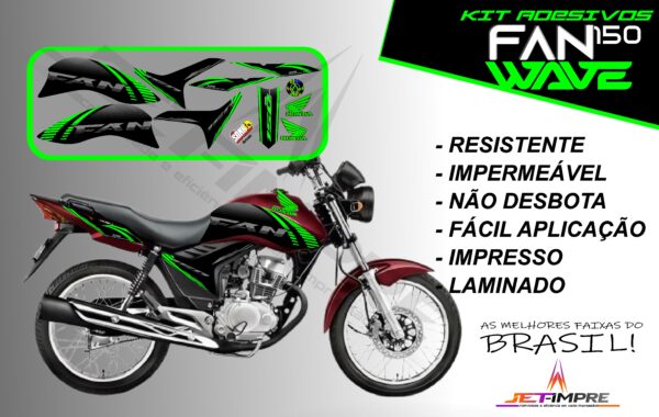 kit adesivos fan 150 2012 a 2013-wave (moto vermelho) - Imagem 18