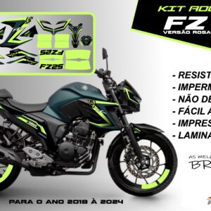 Kit de adesivos fz 25 2020 à 2024 versão Rosa dos Ventos(moto verde)