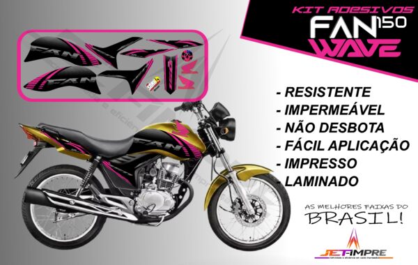 kit adesivos fan 150 2012 a 2013-wave (moto amarelo) - Imagem 12