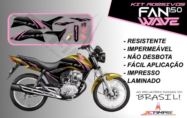 kit adesivos fan 150 2012 a 2013-wave (moto amarelo) - Imagem 14