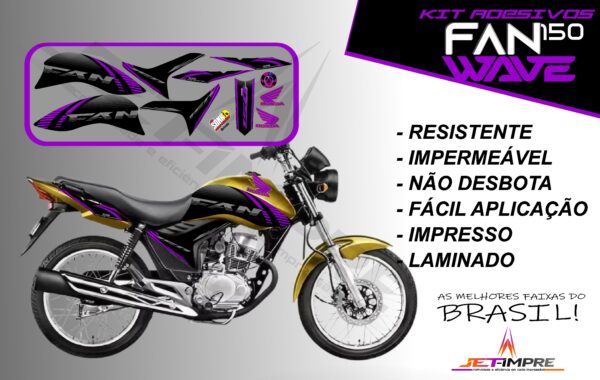 kit adesivos fan 150 2012 a 2013-wave (moto amarelo) - Imagem 15